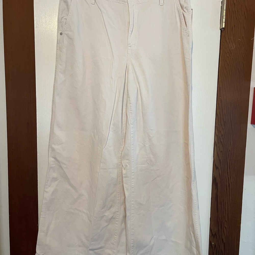 Madewell Wide Sweep Stylish Cream Flare Jeans